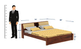 Rubikk Solid Sheesham Wood Bed Without Storage (King Size, Natural Finish)